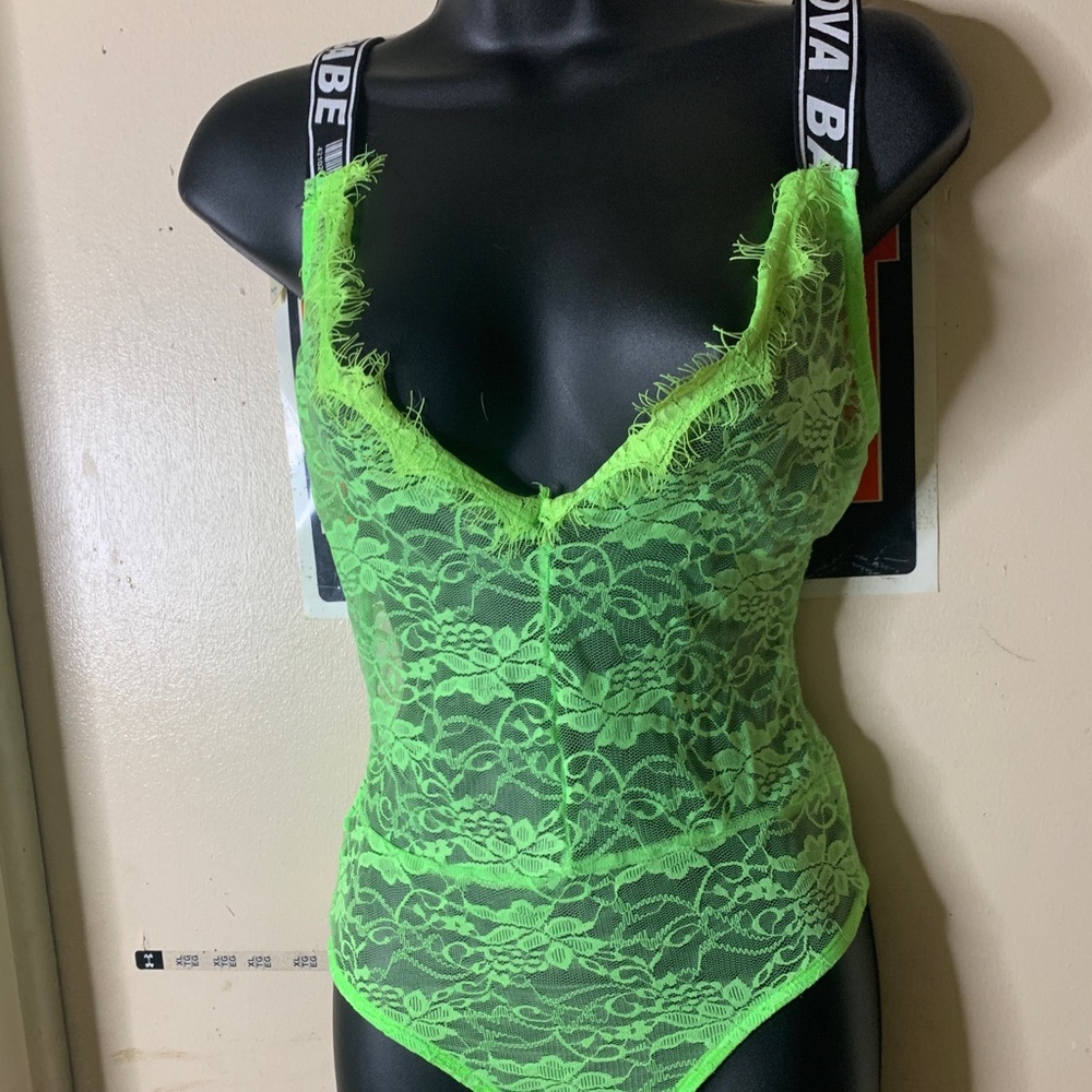 Neon Green Lace Bodysuit